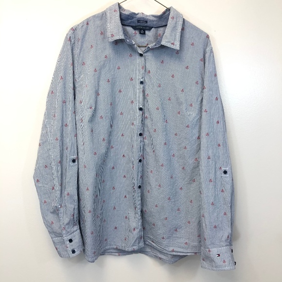 Tommy Hilfiger Other - Tommy Hilfiger Striped Sailboat Print Button Down